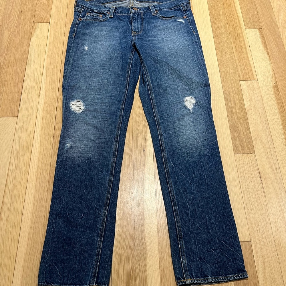Jcrew boyfriend relaxed blue jeans